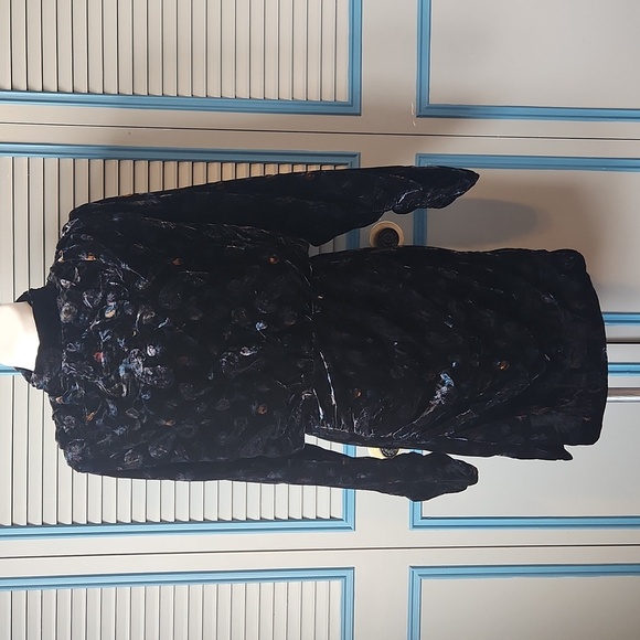 Zara Black Velvet Paisley Mini Dress - Picture 1 of 15